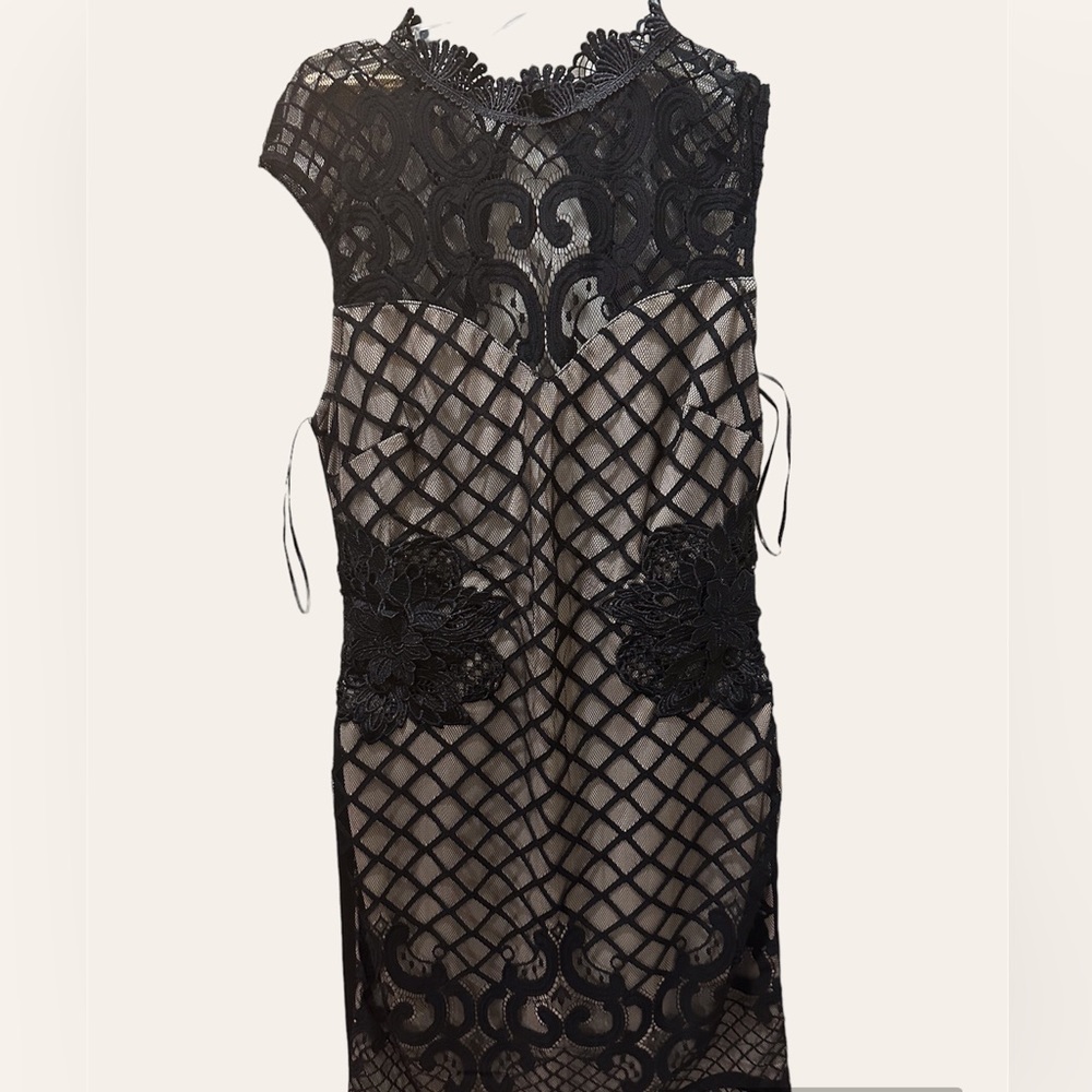 Black mesh dress with gray light underlining